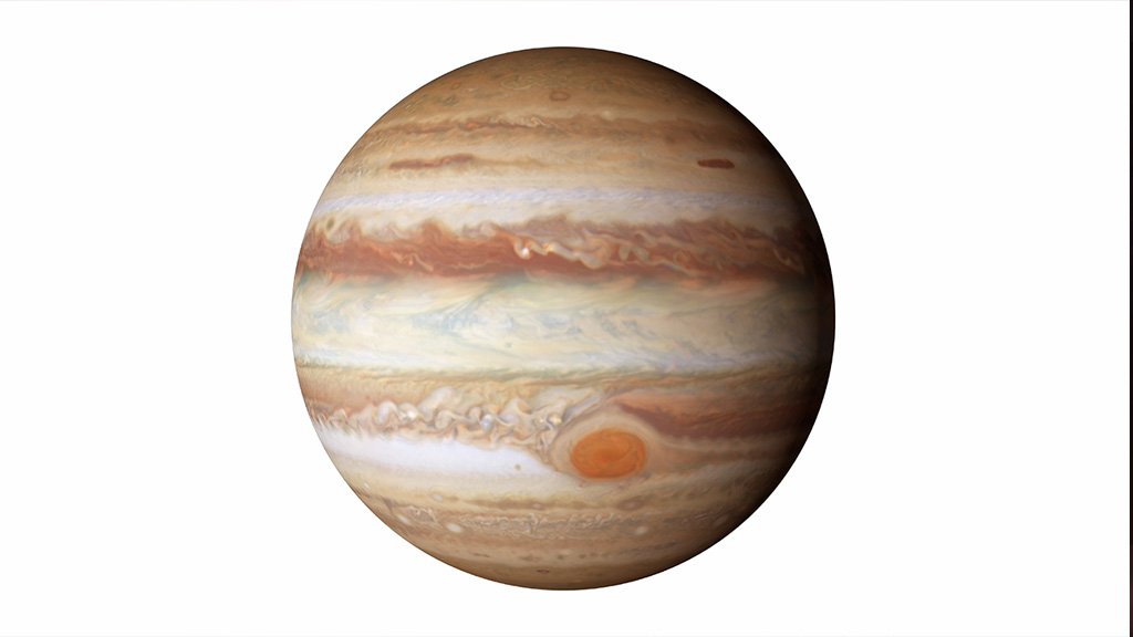 Jupiter and its great red spot